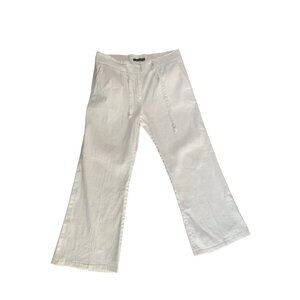 BCBG Maxazria  white Linen blend  straight leg pants  Y2K  90s  waist 34